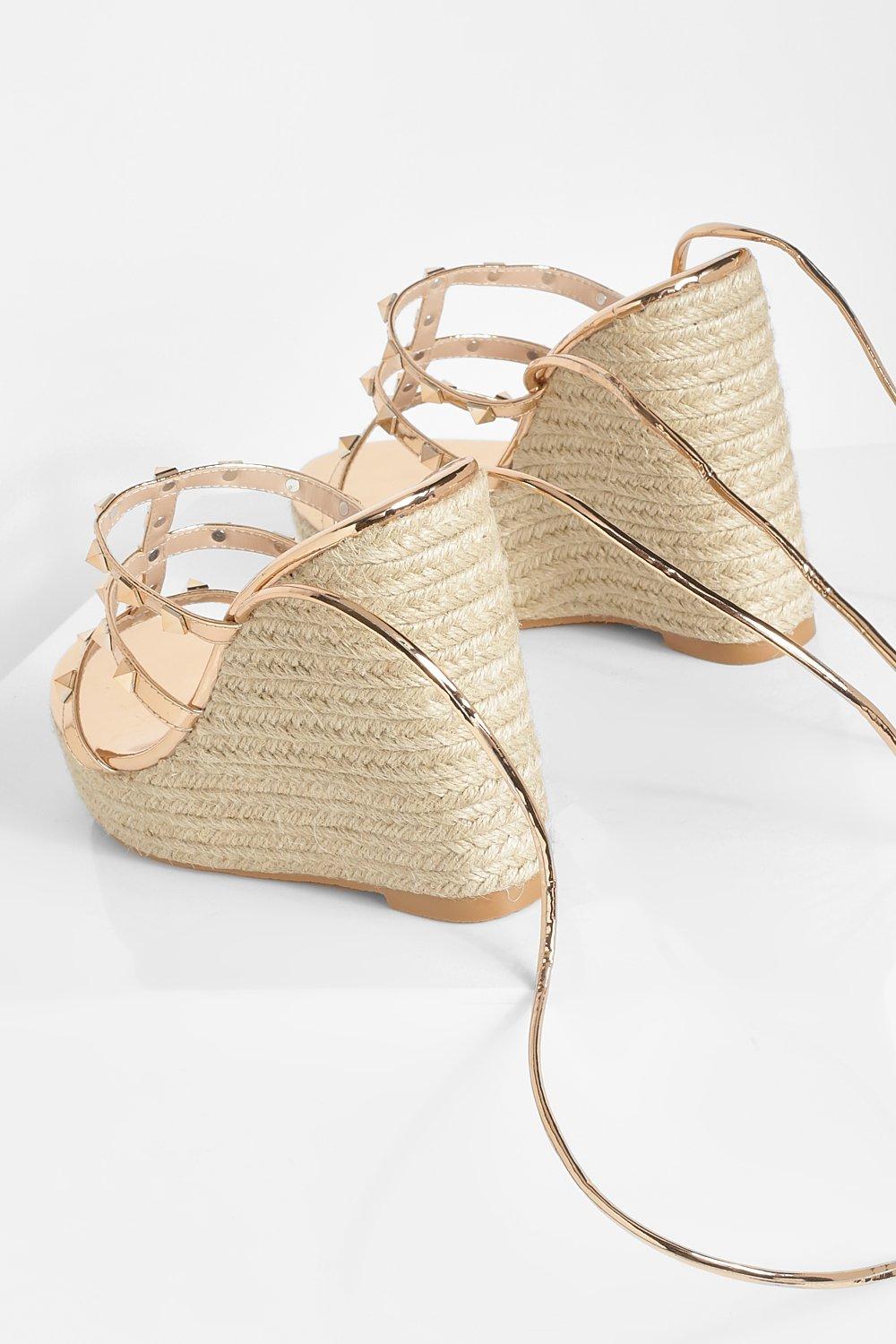 Sandales espadrilles compens es lacets m tallis s